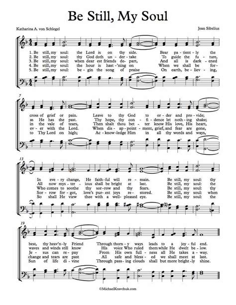 Learn the lyrics, hymn meaning and story behind the Finlandia hymn, "Be Still, My Soul". This serene and patriotic hymn was written by Jean Sibelius and re-worked by Wäinö Sola. It expresses the faith and trust in God's love and guidance in times of grief, pain, and joy. 